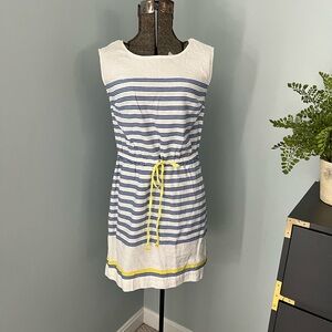 LOFT Blue and White Sleeveless Sundress